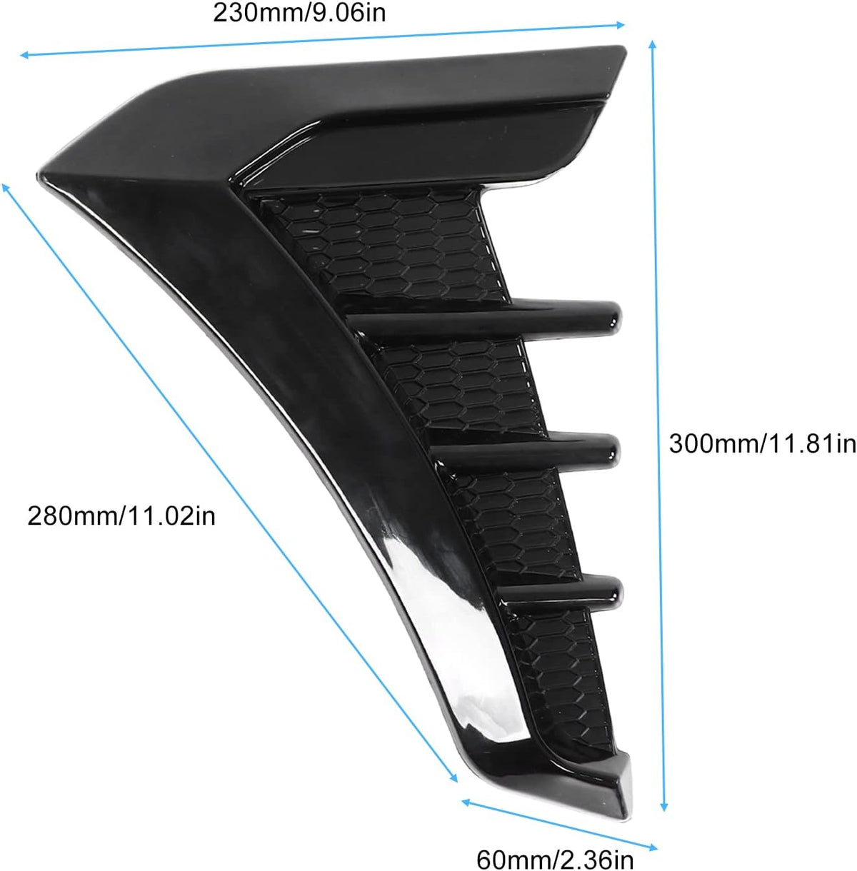 2pcs Gloss Black Car Hood Vent Scoop Kit G67107