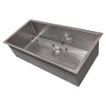 36 in. Undermount Single Bowl Stainless Steel Kitchen Sink with Bottom Grid X129283