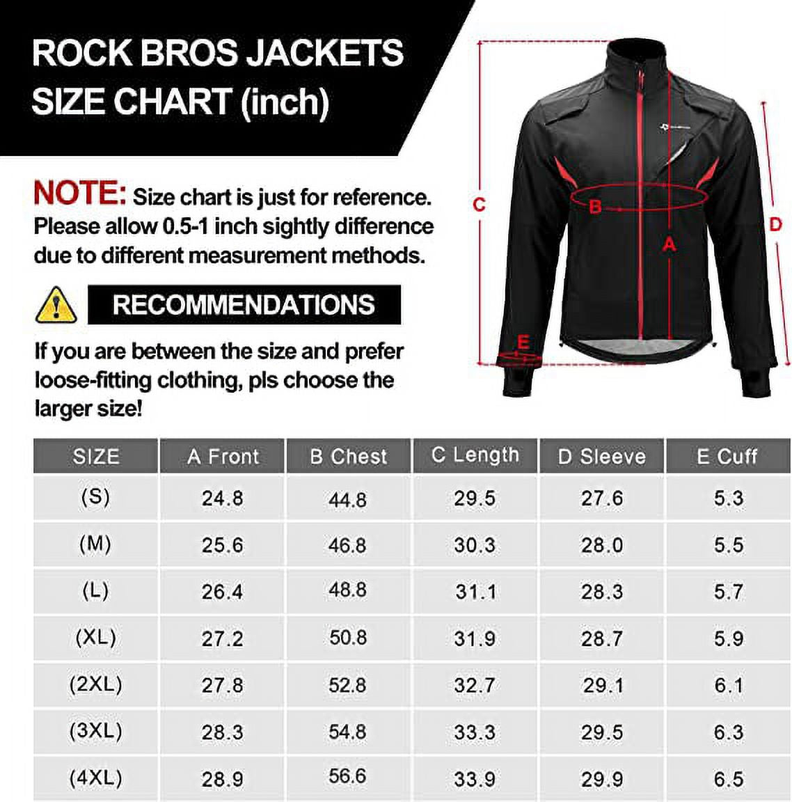 Thermal Fleece Windproof Cycling Jacket 4XL B298135