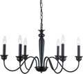 Black 6-Light Candelabra Industrial Chandelier, 28 inches V61529