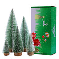 Mini Christmas Trees with Snow and Wooden Base X38549