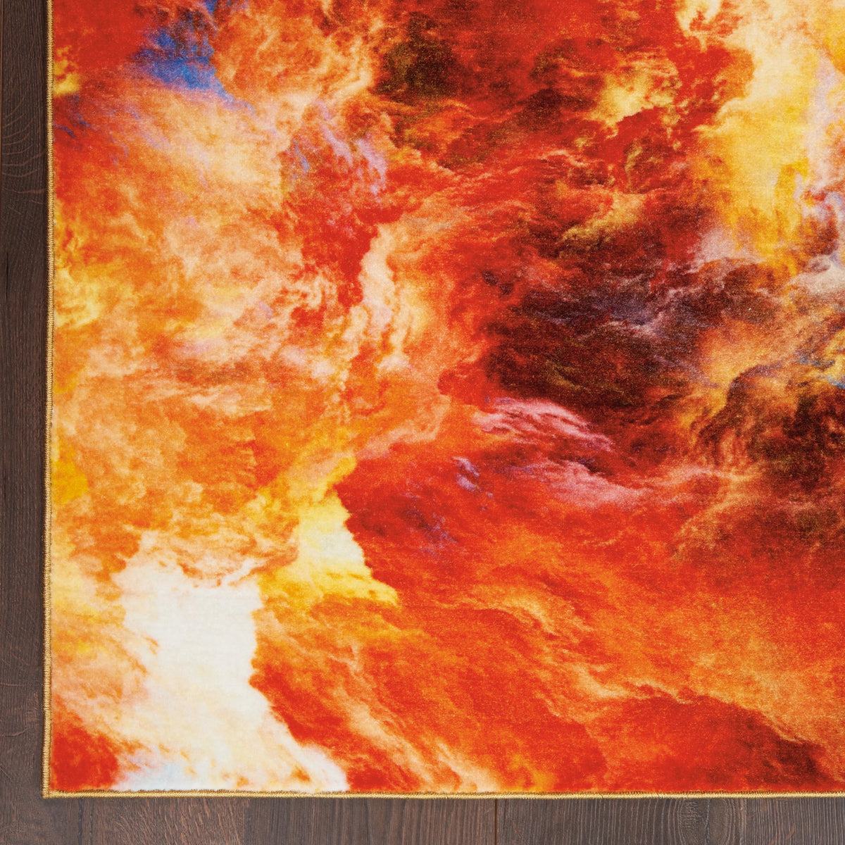 Abstract Red Flame Area Rug F78676
