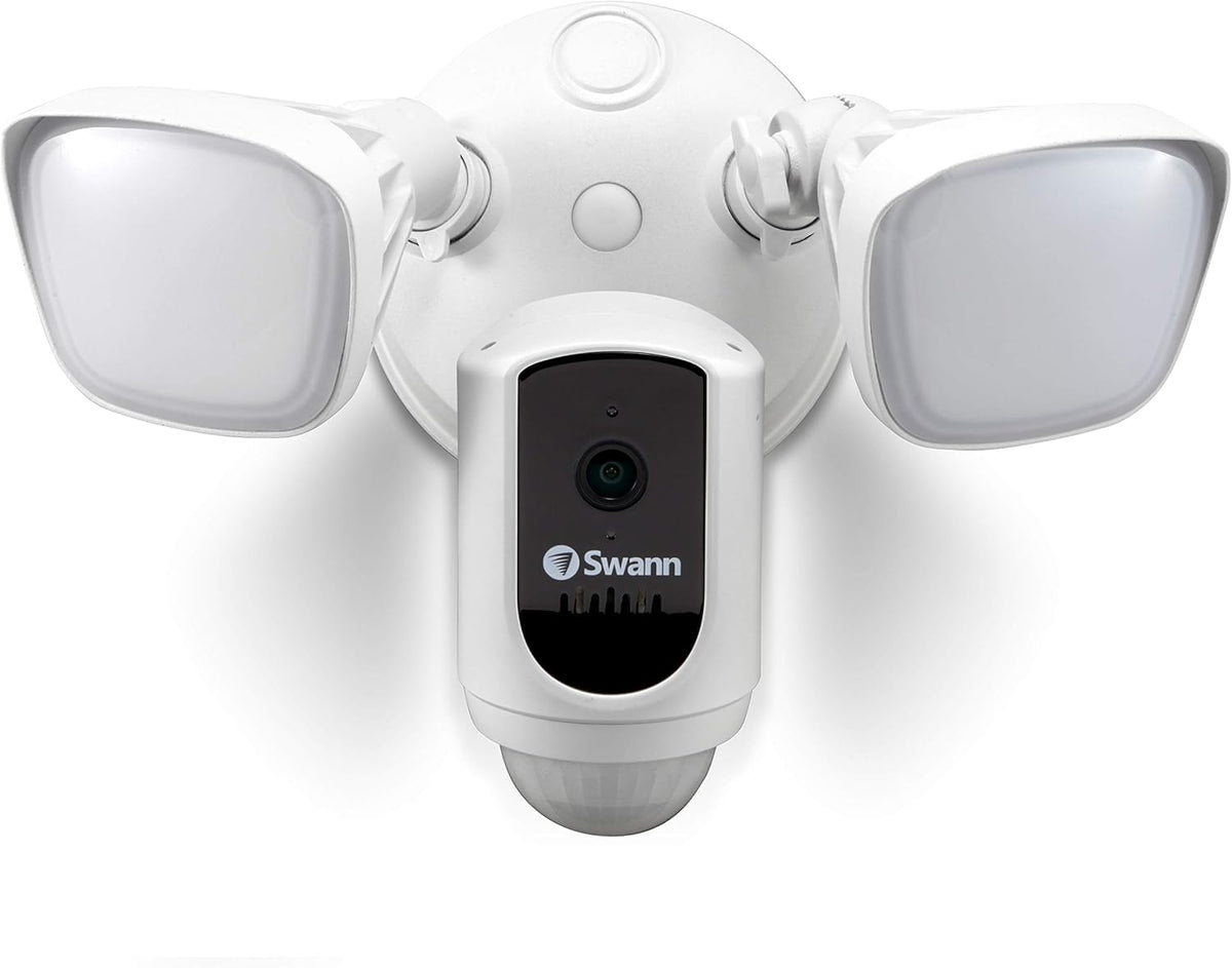 White 1080p Wi-Fi Floodlight Security Camera with Color Night Vision C408760