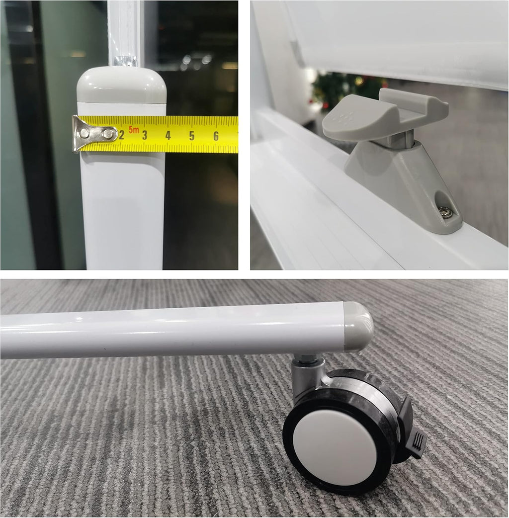 32 x 48 Inches Double Sided Height Adjustable Rolling White Board with Casters Z3934