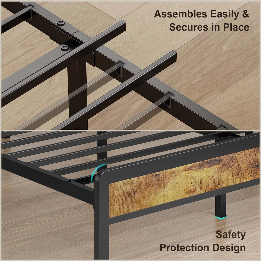 Queen Storage Headboard Metal Bed Frame C87119