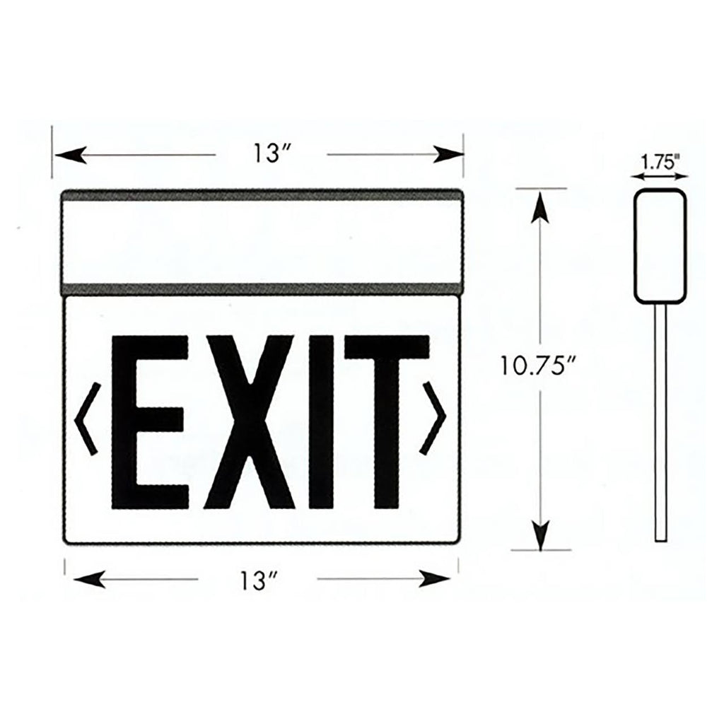 Edge Lit Exit Sign Double Sided Green LED White Housing P93533