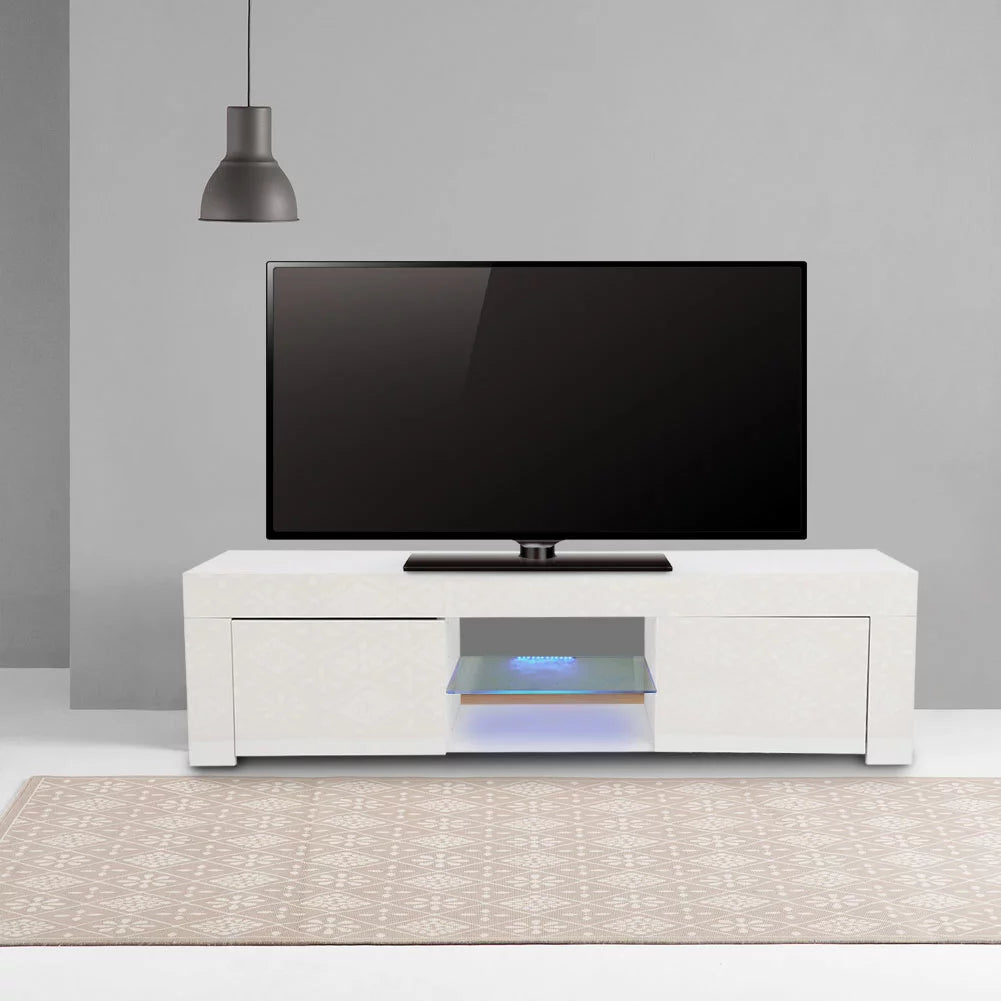 White TV Stand with LED A39317