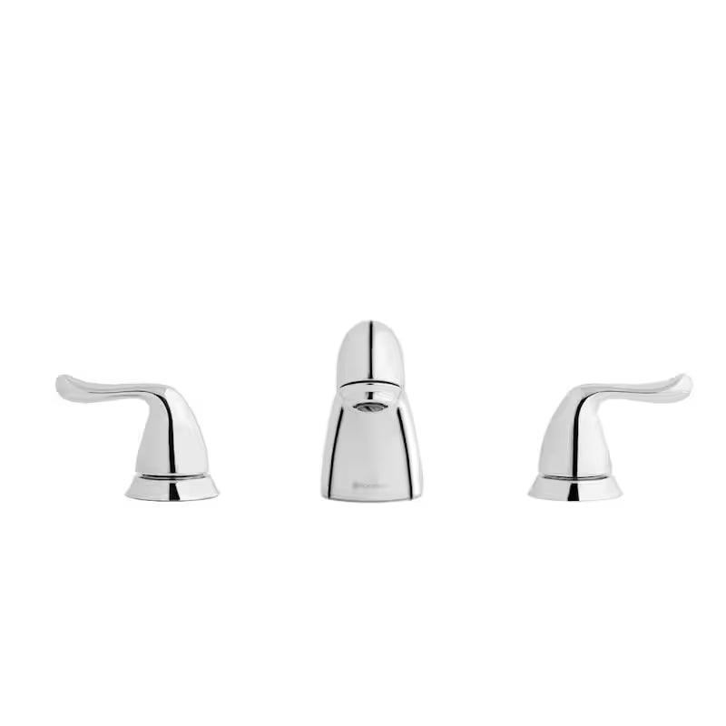 8 in. Widespread Double-Handle Low-Arc Bathroom Faucet in Polished Chrome X244745