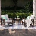 3 Piece Outdoor Rocking Bistro Set with 2 Rockers and 1 Metal Coffee Table Z5742