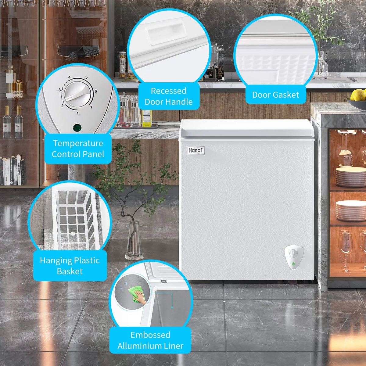 3.5 Cu.ft White Chest Freezer Y2376