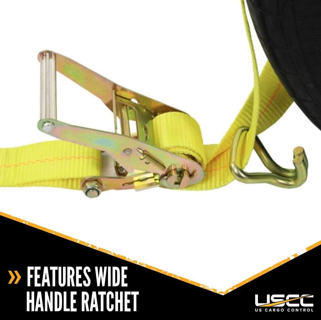 2-Inch Wide Polyester Wheel Strap with Ratchet, 3,333 Pound Working Load Limit, 4 Pack C79154