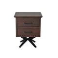 Brown & Black Wood Metal Nightstand B688661