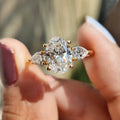 3tcw Oval Moissanite Three Stone Engagement Ring I1393