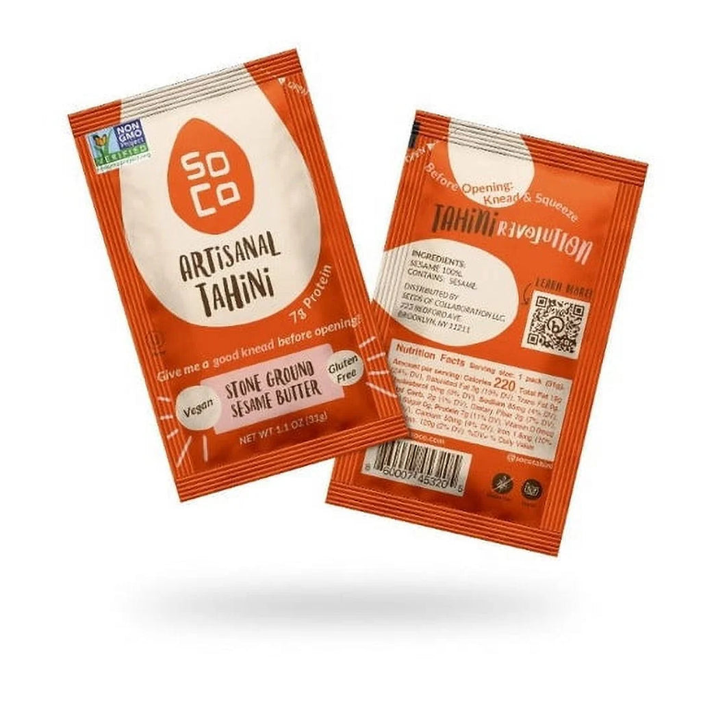 Artisanal Tahini Jars and Squeeze Packs Gluten-Free Sugar-Free B11615