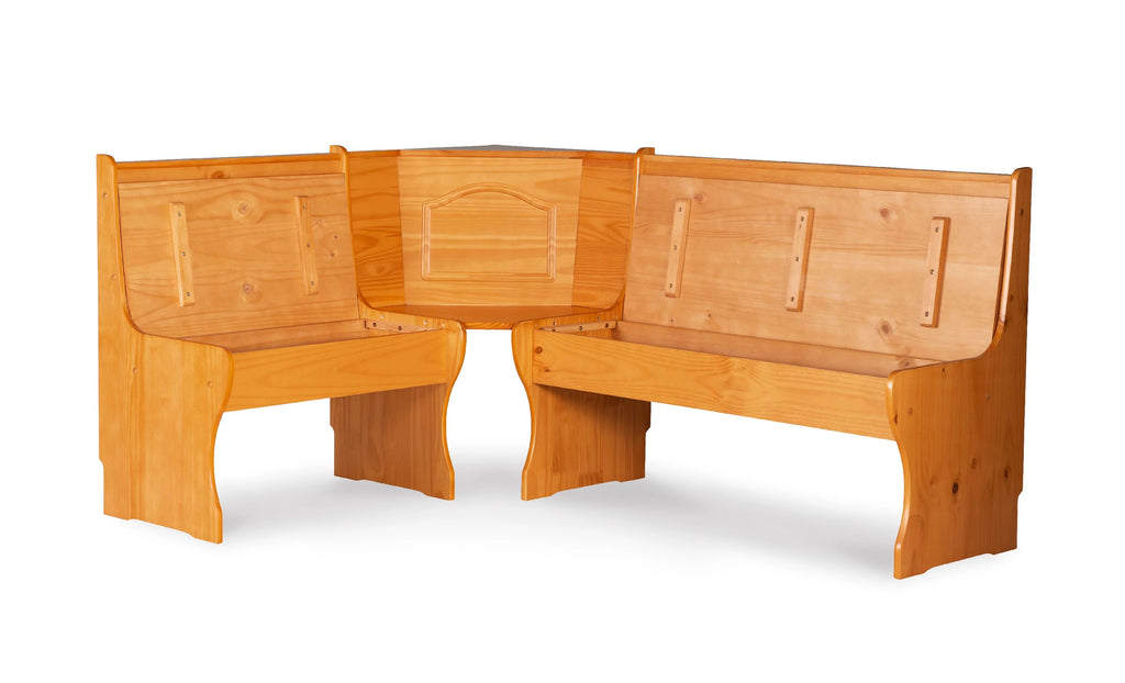 Corner Dining Breakfast Nook with Storage, Seats 4, Natural Honey Finish K724