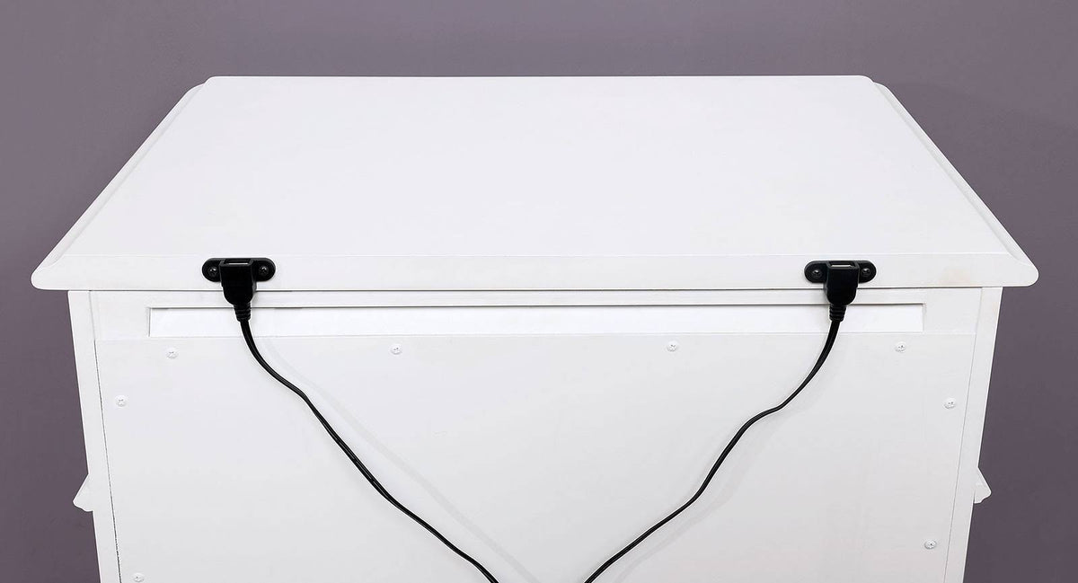 White USB Outlet Night Stand T395