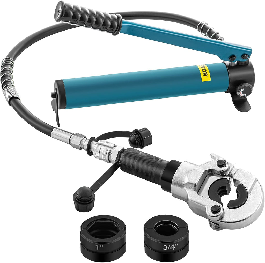 Hydraulic Pipe Crimping Tool, 8T Crimper, 40CR Steel, Jaws 1/2" 3/4" 1" Z15306