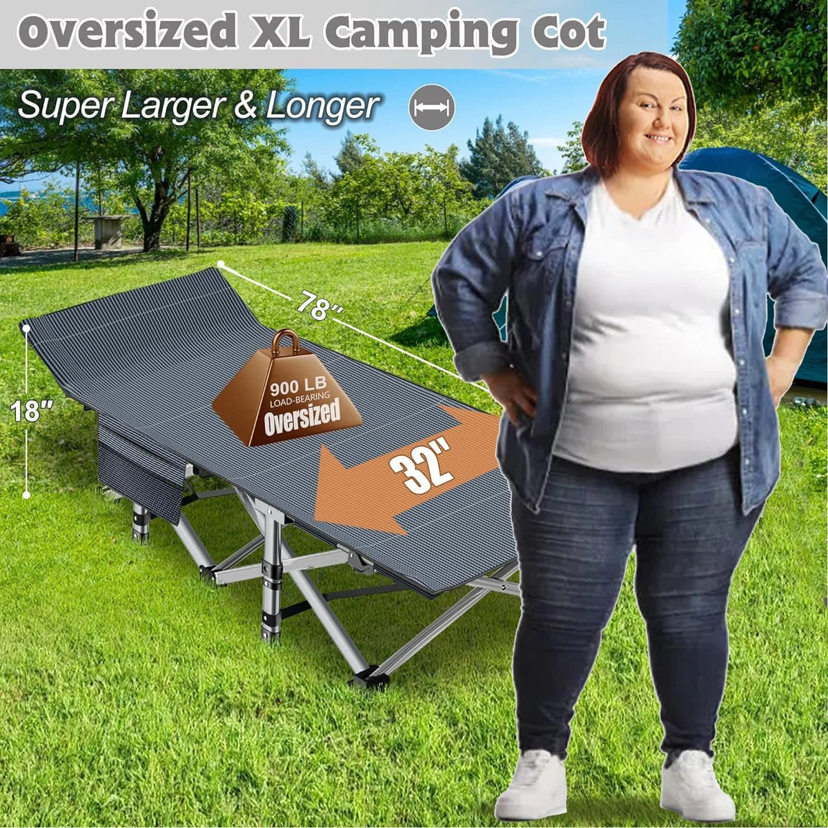 Oversized XL Folding Sleeping Cot V7889