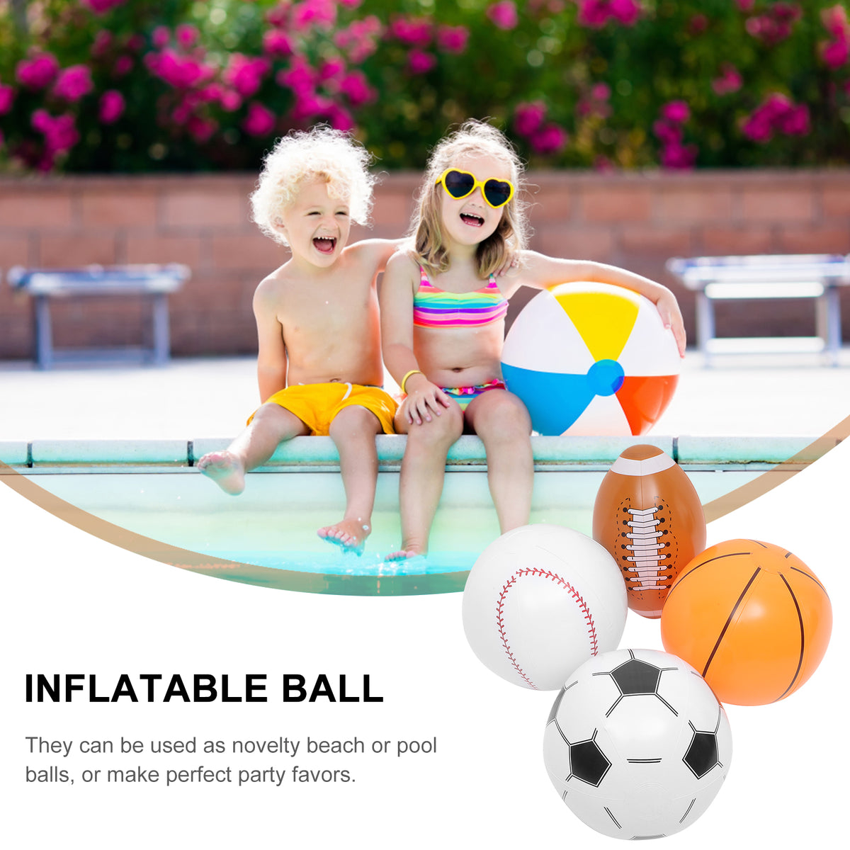 4 Pcs Inflatable Beach Ball Toys F908252