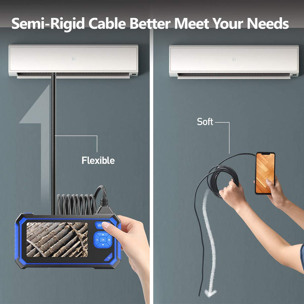 IP67 Waterproof Sewer Inspection Camera with 16.5FT Semi-Rigid Cable Z873