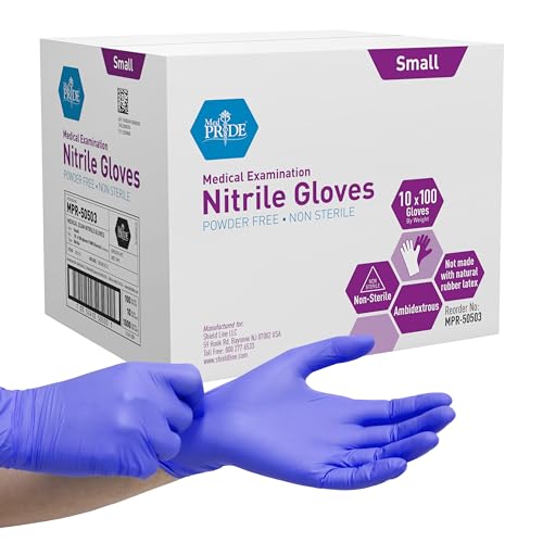 Powder-Free Nitrile Exam Gloves, Iris Blue, Medium, Box/100 A726