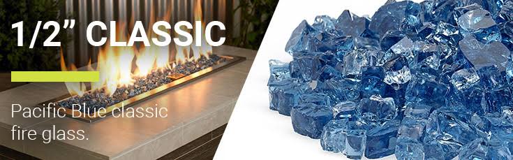 1/2x22 Pacific Blue Fire Glass 10 lb Jar Q518267
