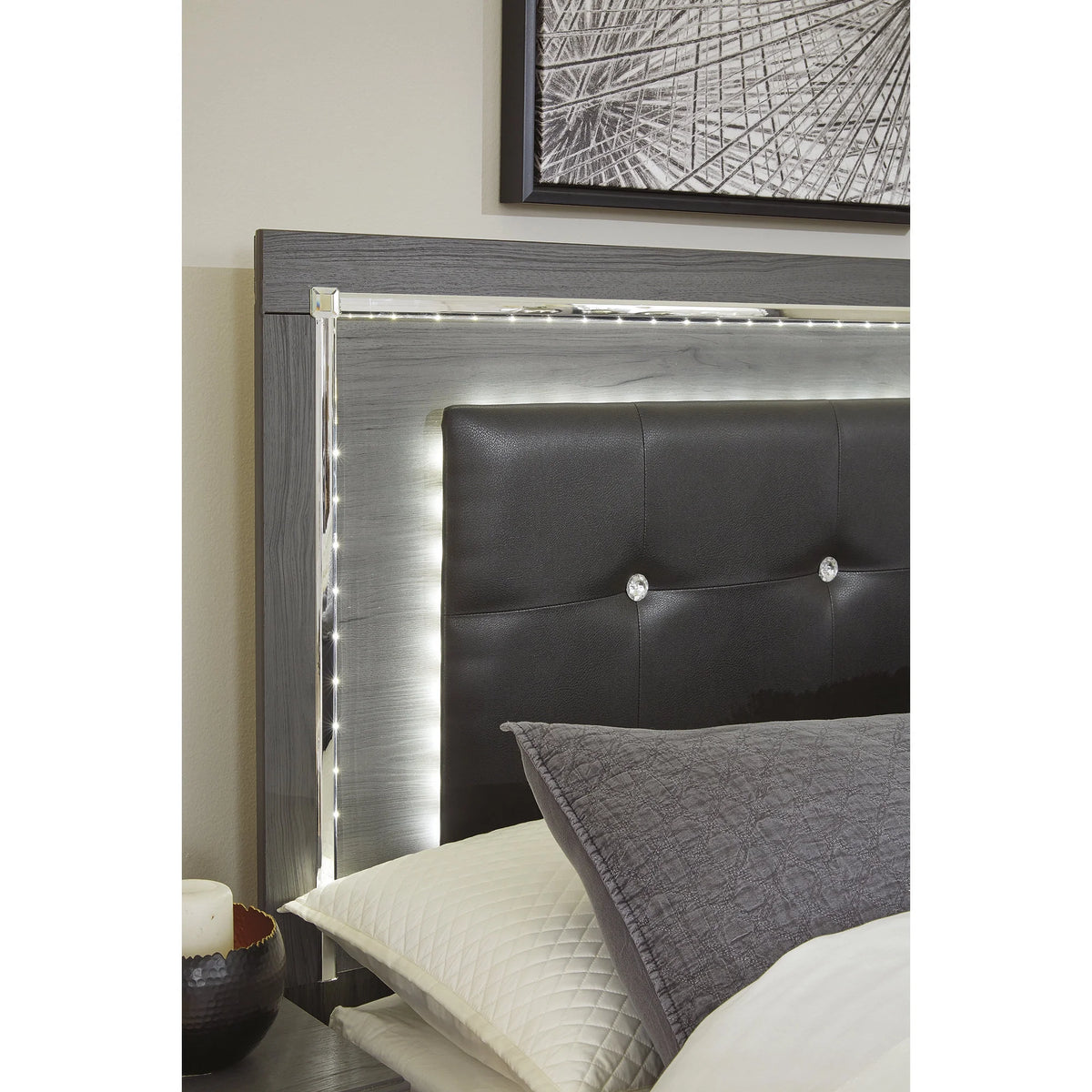 Queen Upholstered Panel Headboard Gray G896