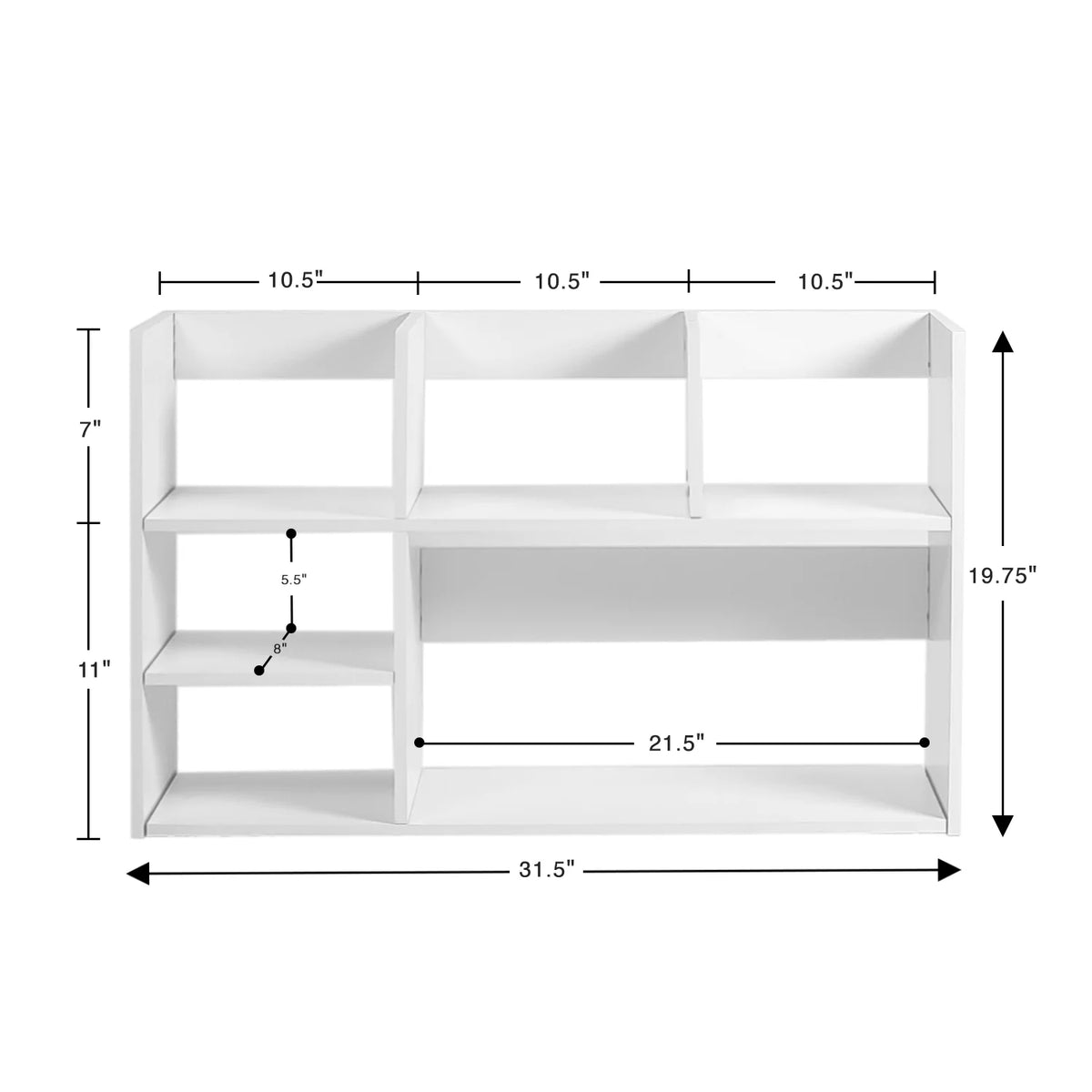 Wood Desktop Organizer Storage Rack White H7531