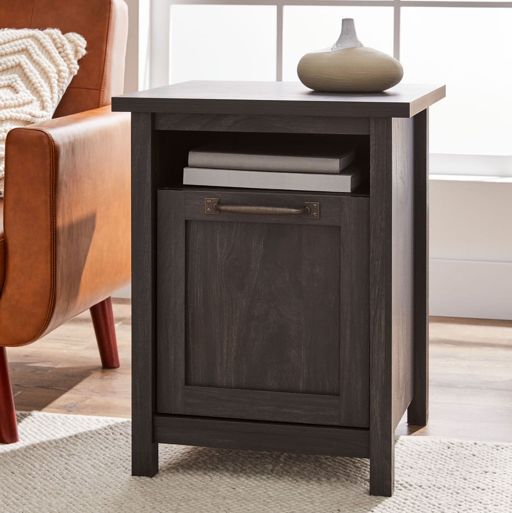 Black Finish USB Side Table Y608