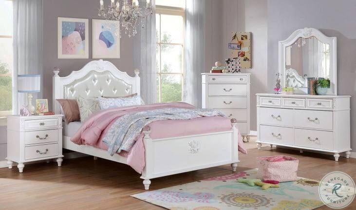 White USB Outlet Night Stand T395