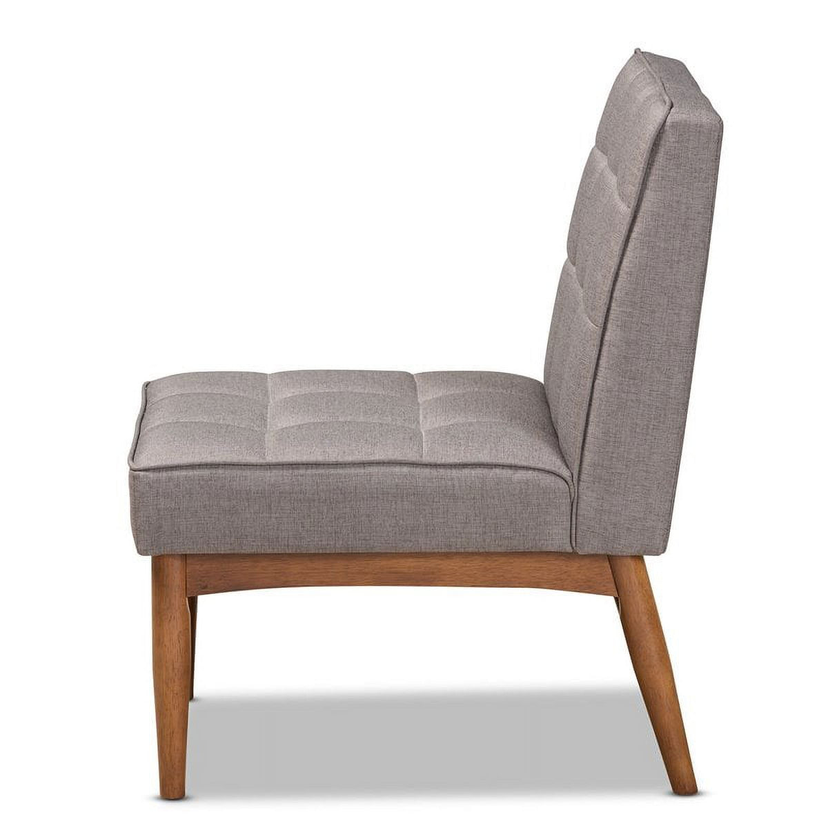 Grey and Walnut Brown Wood Dining Chair H496