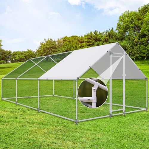 Large Metal Walk-in Chicken Coop with Anti-UV Cover H1131