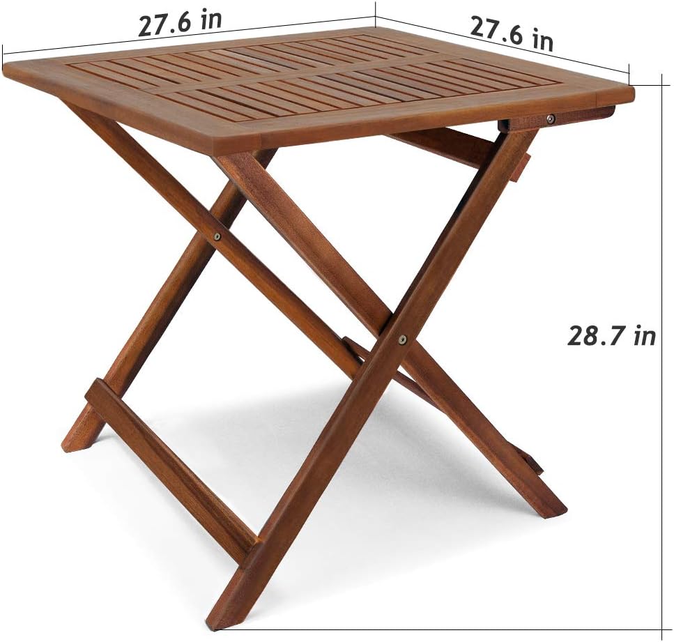 18x18 Inch Acacia Wood Folding Patio Side Table F433