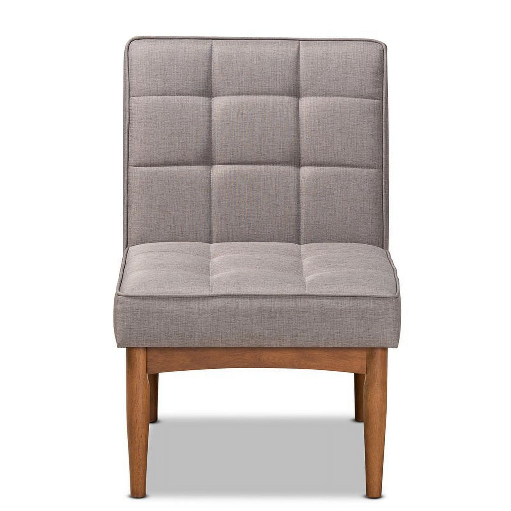 Grey and Walnut Brown Wood Dining Chair H496