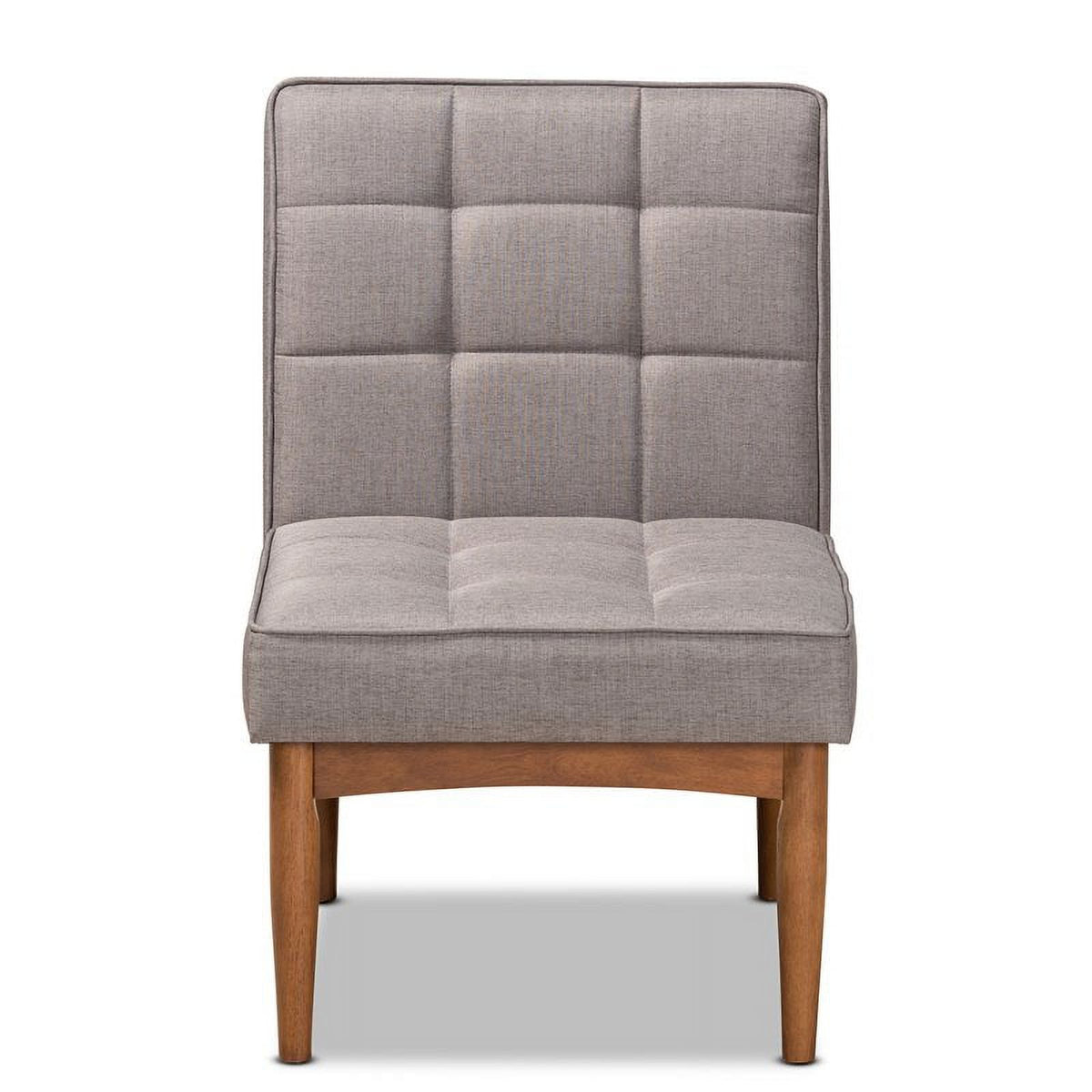 Grey and Walnut Brown Wood Dining Chair H496