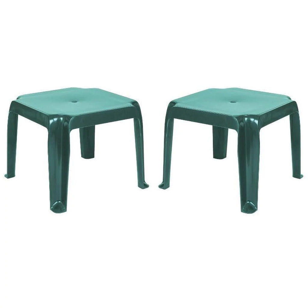Green Resin Patio Side Table Set of 2 M209