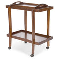 Oak Brown Outdoor Patio Bar Cart with Wheels O1281