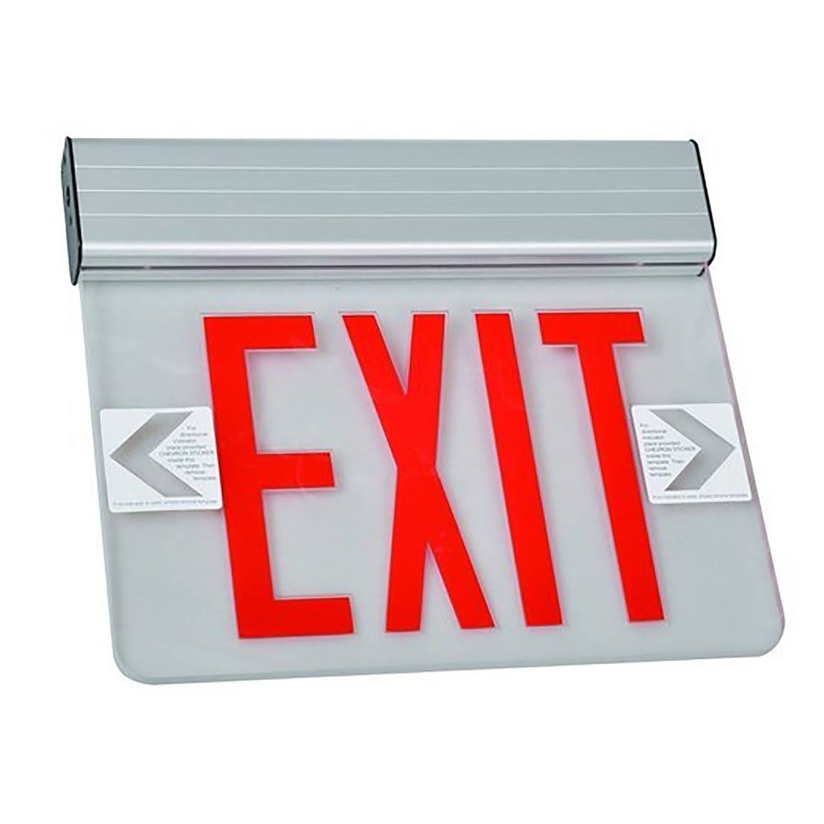 Edge Lit Exit Sign Double Sided Green LED White Housing P93533