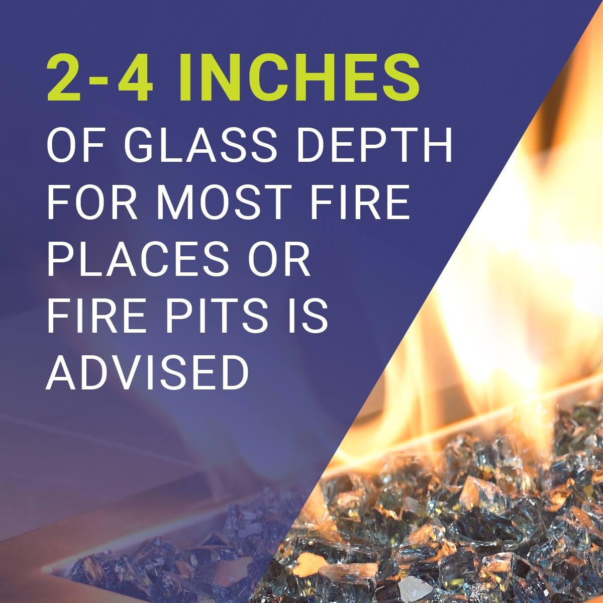 1/2x22 Pacific Blue Fire Glass 10 lb Jar Q518267