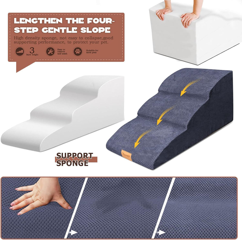 3 Tiers Non-Slip Soft Foam Dog Stairs F7064