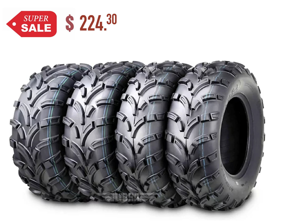 25x8-12 Front & 25x10-12 Rear 6PR Set 4 ATV/UTV Tires G7101