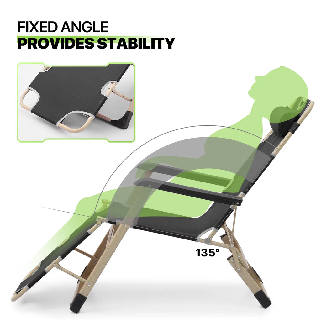 Zero Gravity Lounge Chair with Adjustable Headrest, Black G8313