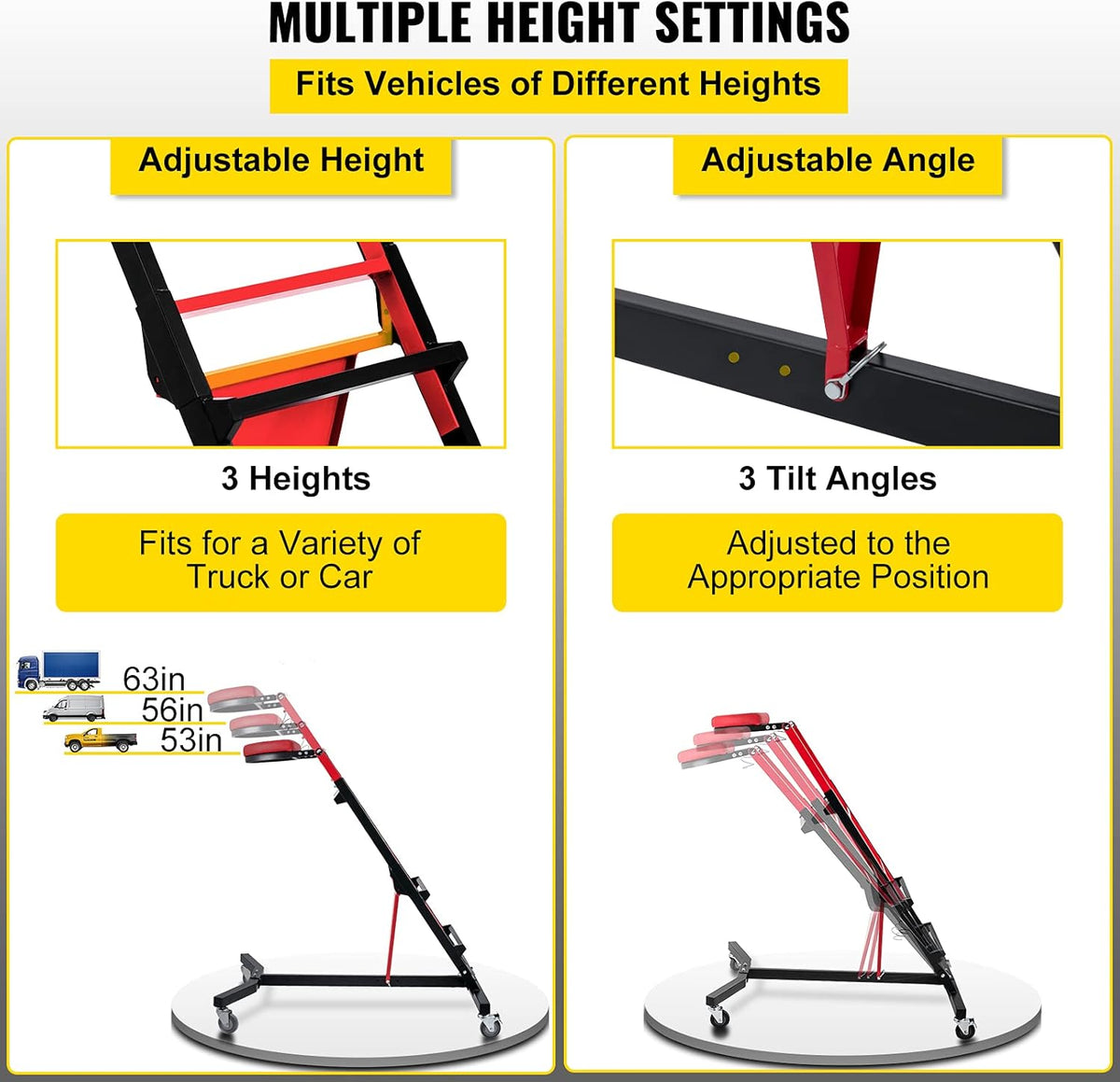 Adjustable Height Foldable Engine Creeper with Four 4 inches Casters T847038