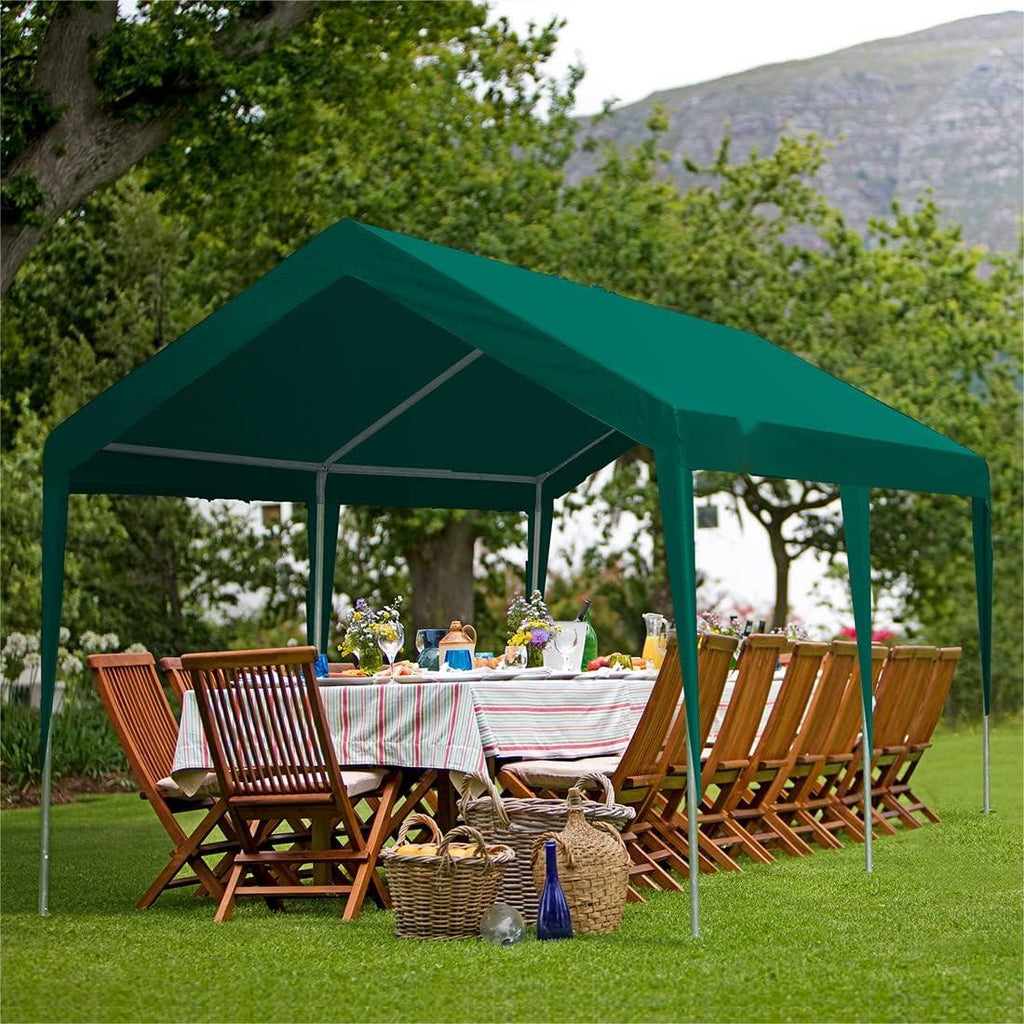 Heavy Duty Carports Car Canopy Garage Boat Shelter Party Tent, Adjustable Height from 9.5 ft to 11 ft E724673