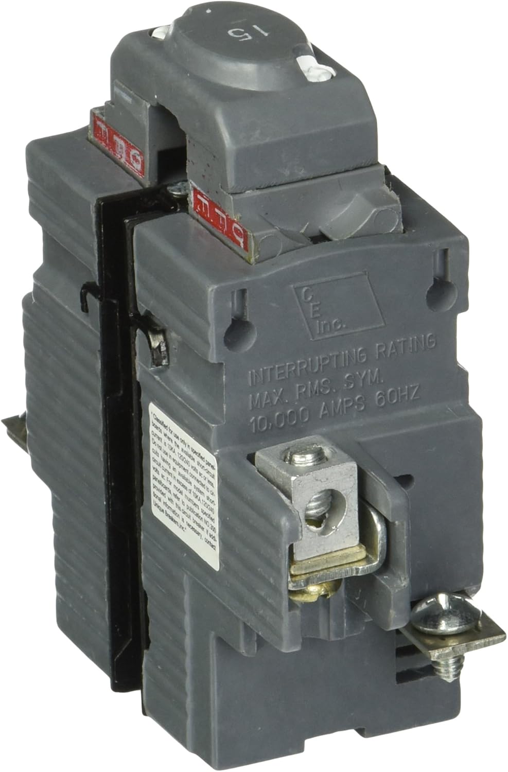 Two Pole 15 Amp Circuit Breaker, Grey, Pack of 2 Q5296