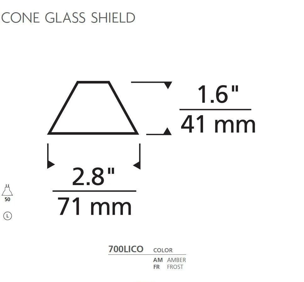 Amber Frosted Cone Glass Shield Y4988