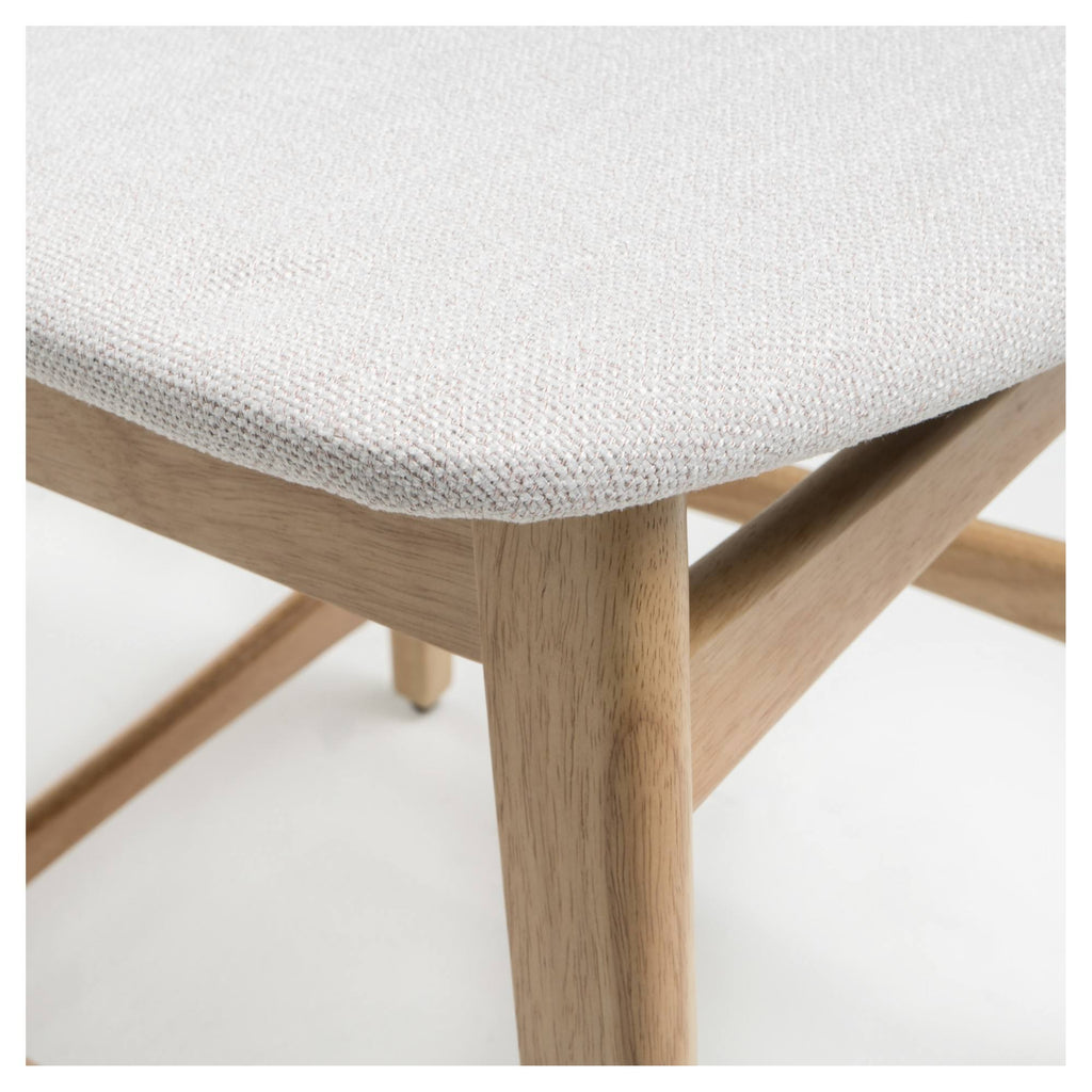 Oak Finish Light Beige Counter Stool, Set Of 2 T28078