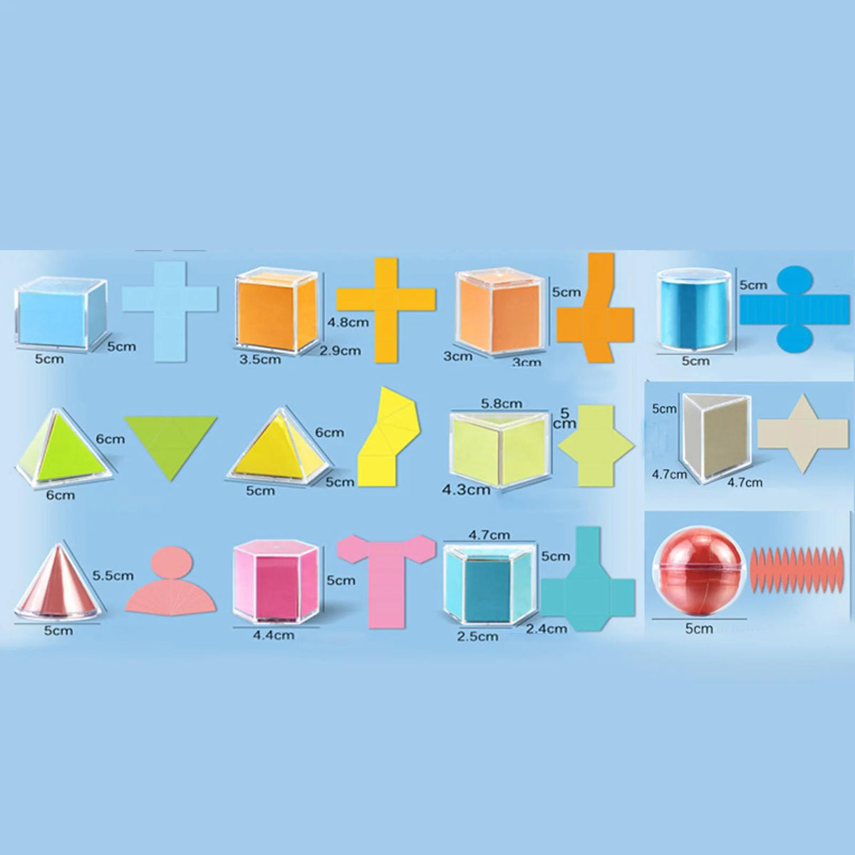 12 Pieces 3D Geometric Shapes Blocks Pattern Blocks Educational Toy T38610