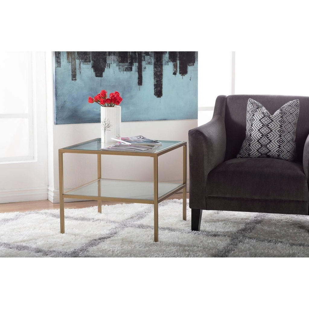 Pewter One Shelf End Table M613