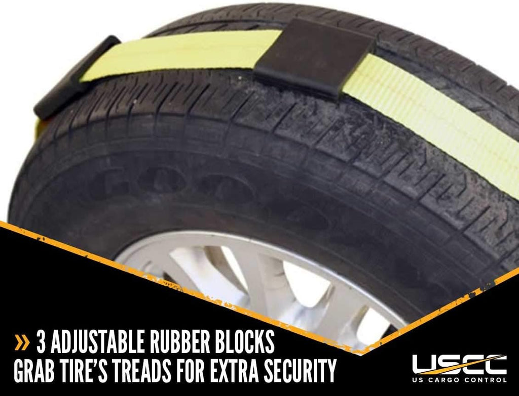 2-Inch Wide Polyester Wheel Strap with Ratchet, 3,333 Pound Working Load Limit, 4 Pack C79154